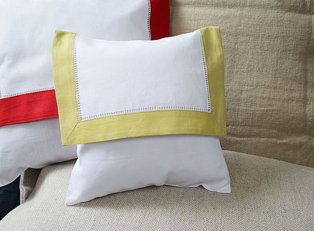 Mini Hemstitch Baby Envelope Pillows. 8x8" Chardonnay color